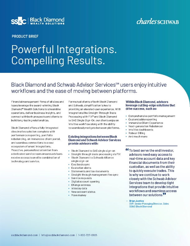 Black Diamond + Schwab Integrations Brief