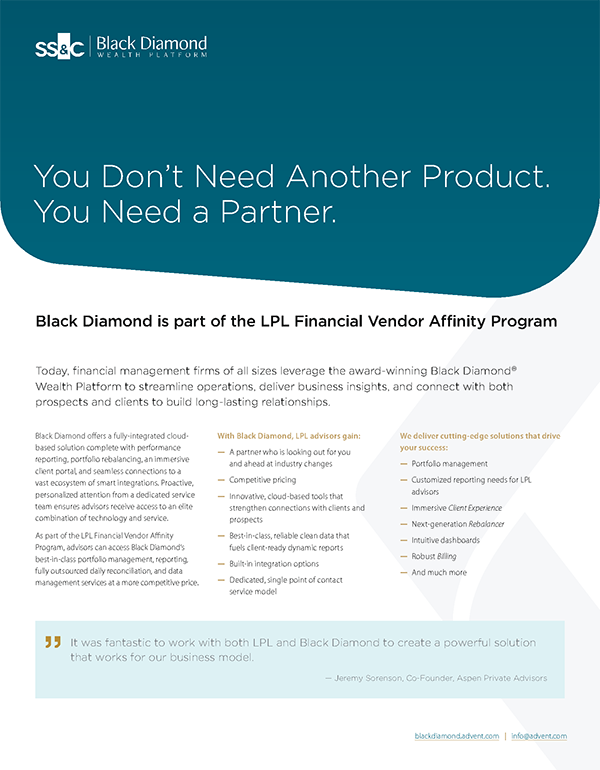 Black Diamond is Part of the LPL Financial Vendor Affinity Program